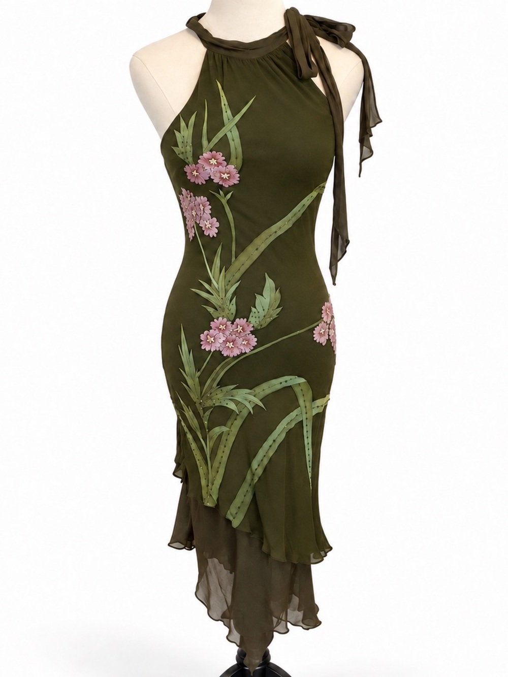 Sue Wong Y2K silk beaded dress